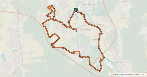 Kartenübersicht der Radroute Kulturradweg Kurmainzer Herz