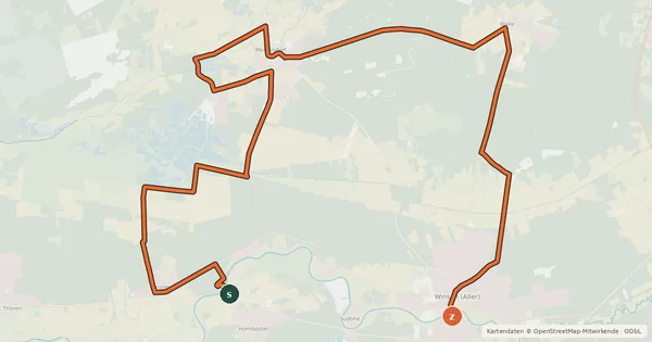 Kartenübersicht der Radroute Kulturroute Hannover, Alternativroute - Aussicht auf die Seenlandschaft