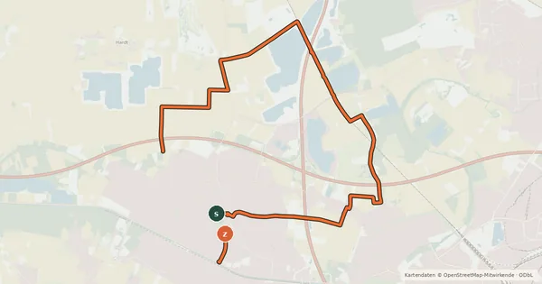 Kartenübersicht der Radroute Kunst- und Denkmalroute (Nordschleife)
