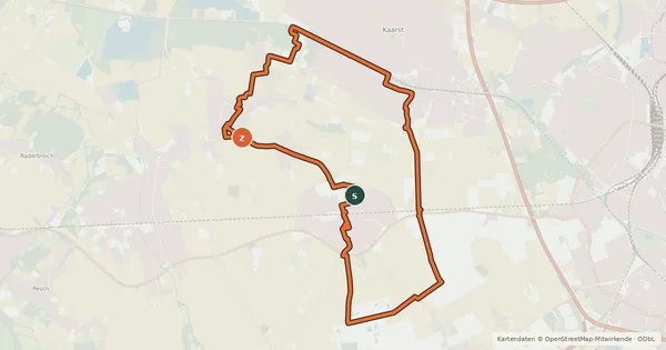 Kartenübersicht der Radroute Kunst- und Denkmalroute (Süd)