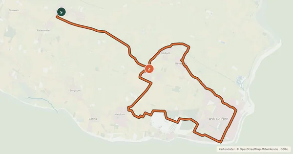 Kartenübersicht der Radroute Kunstweg
