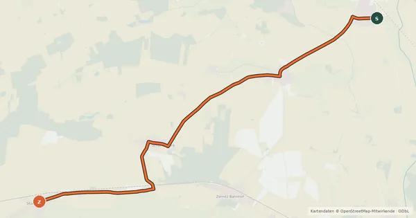 Kartenübersicht der Radroute Kyritz (42) - Stüdenitz-Schönermark (79)