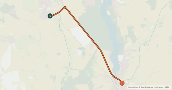 Kartenübersicht der Radroute Kyritz (42) - Wusterhausen (52)
