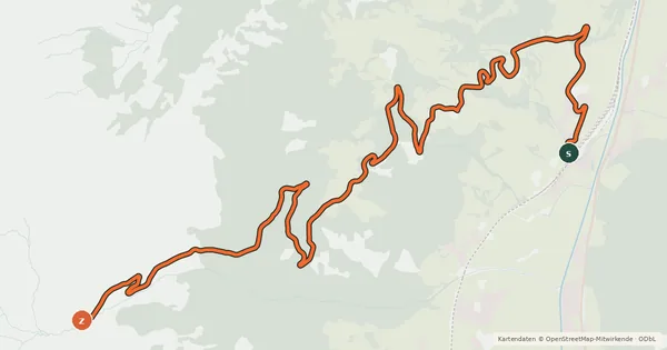 Kartenübersicht der Radroute L1 Schmaranzhütte
