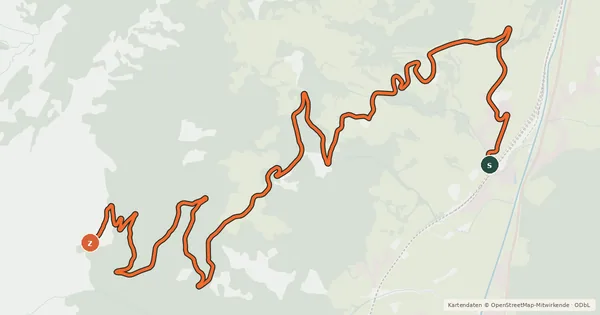 Kartenübersicht der Radroute L2 Biberalm