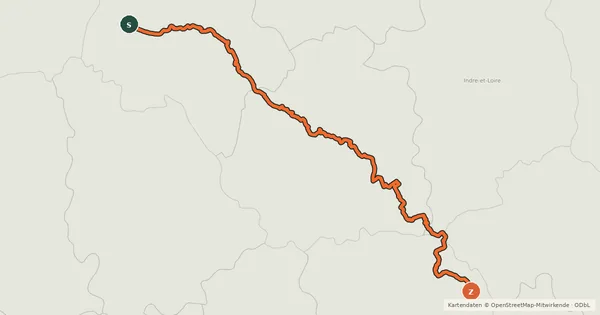Kartenübersicht der Radroute La Cyclo Bohème