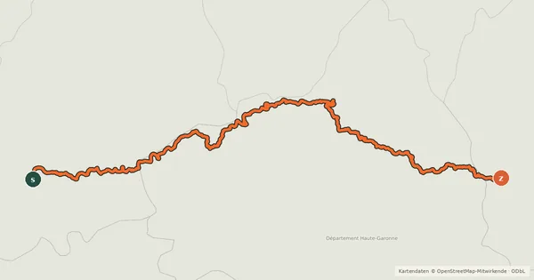 Kartenübersicht der Radroute La Vallée du Lot à vélo