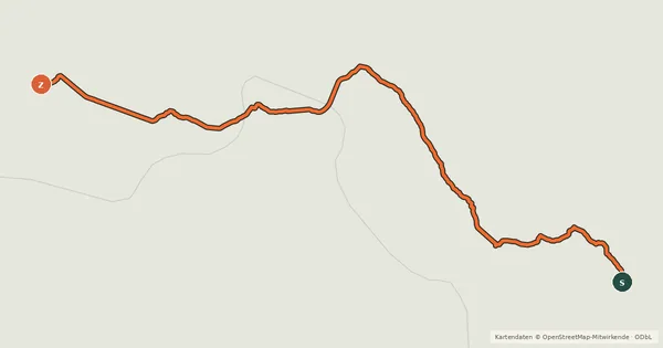 Kartenübersicht der Radroute La Véloscénie (par Carrouges)