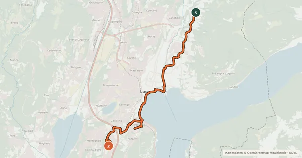 Kartenübersicht der Radroute La via del lago