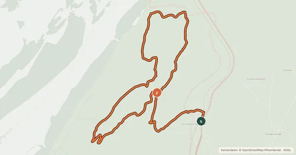 Kartenübersicht der Radroute La Vue des Alpes Bike