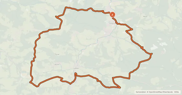 Kartenübersicht der Radroute Laaben-Strecke