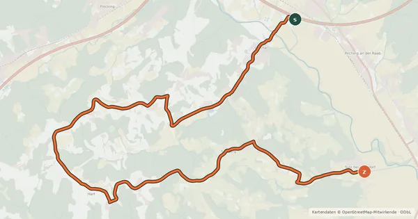 Kartenübersicht der Radroute Labucher Radweg