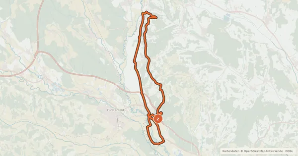 Kartenübersicht der Radroute Lahnbach-Radweg