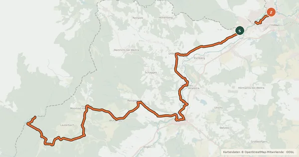 Kartenübersicht der Radroute Lainsitztaler Iron Curtain Trail