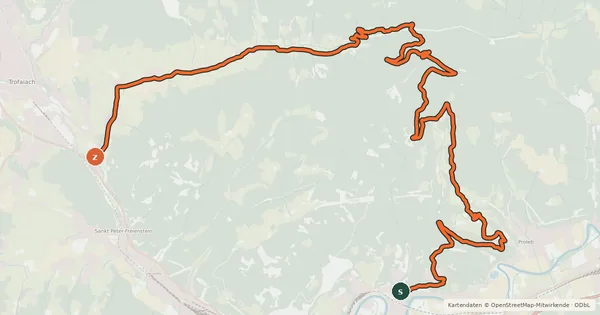 Kartenübersicht der Radroute Laintal-Veitsbergweg