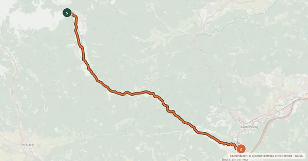 Kartenübersicht der Radroute Lamingtalradweg