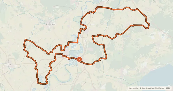 Kartenübersicht der Radroute LandGenussRoute Mittelweser