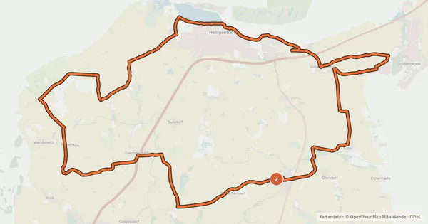 Kartenübersicht der Radroute Landliebe-Tour