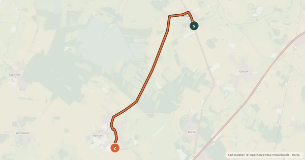 Kartenübersicht der Radroute Landschafts-Route Radweg