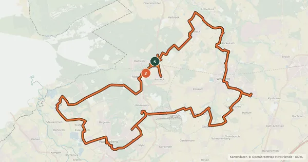 Kartenübersicht der Radroute Landwirtschaftliche Streiftour im Naturpark Schwalm-Nette