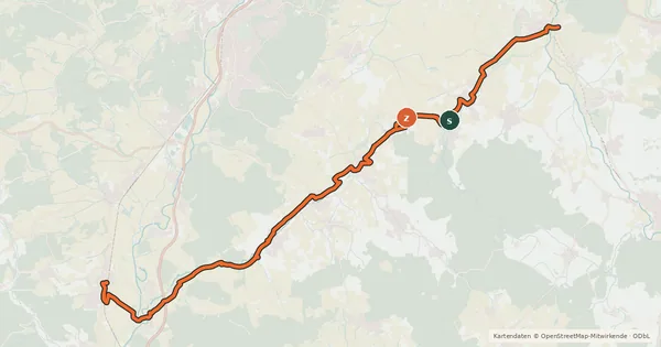 Kartenübersicht der Radroute Lange Hessen Radweg