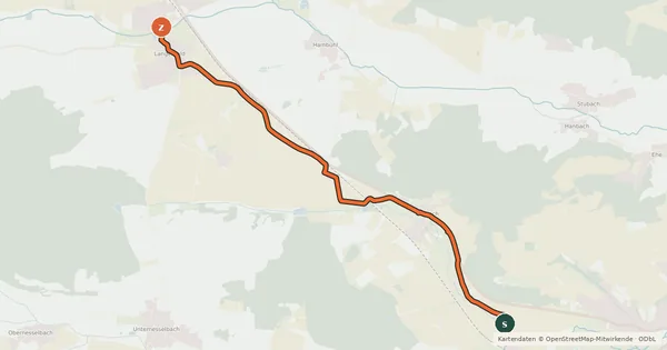 Kartenübersicht der Radroute Langenfeld - Neustadt a.d. Aisch