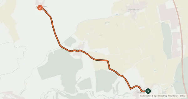 Kartenübersicht der Radroute Langensteinach - Walkershofen