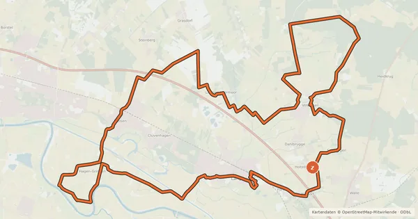 Kartenübersicht der Radroute Langwedel erFAHREN