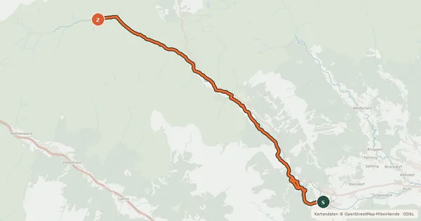 Kartenübersicht der Radroute Lantschfeld Route