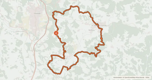 Kartenübersicht der Radroute Lasberg Runde 107