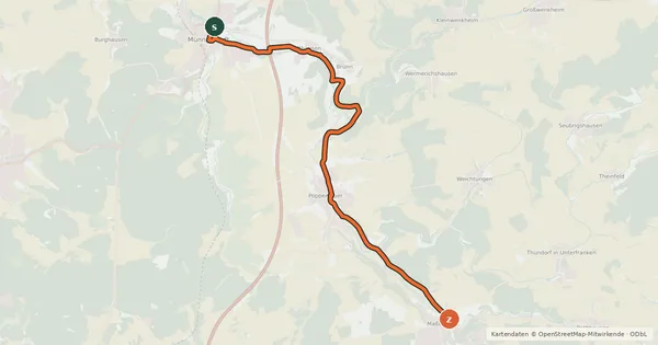 Kartenübersicht der Radroute Lauertal Radwanderweg