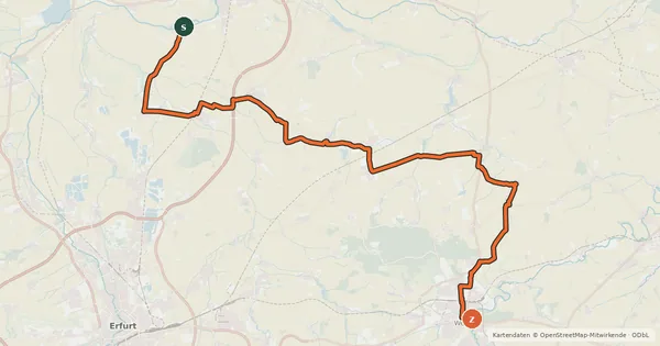Kartenübersicht der Radroute Laura-Radweg