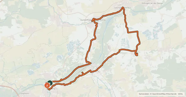 Kartenübersicht der Radroute Lauschtour Via Danubia