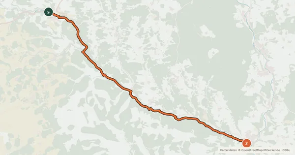 Kartenübersicht der Radroute Lauterachtal-Radweg