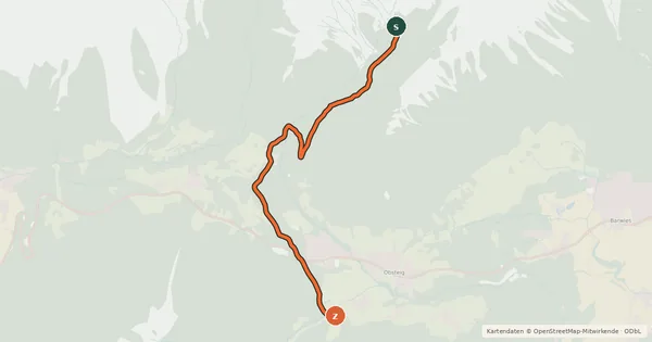 Kartenübersicht der Radroute Lehnberg