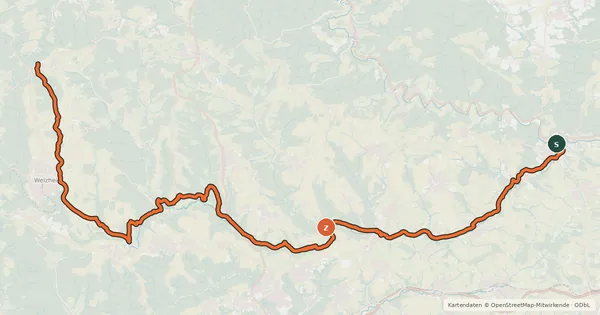 Kartenübersicht der Radroute Leintalradweg