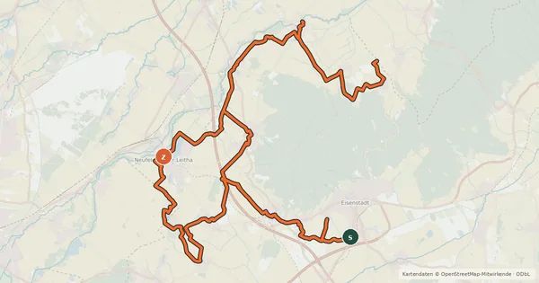 Kartenübersicht der Radroute Leitharadweg