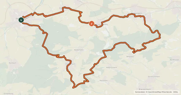 Kartenübersicht der Radroute Lemberger-Tour