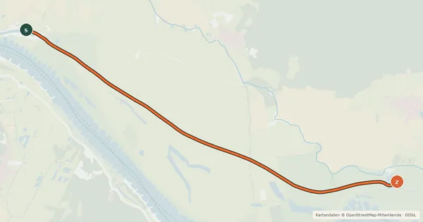 Kartenübersicht der Radroute Lenzen-Elbtalaue (03) - Lenzen-Elbtalaue (18)