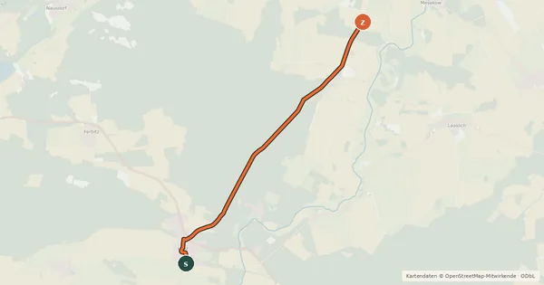 Kartenübersicht der Radroute Lenzen-Elbtalaue (05) - Karstädt (13)