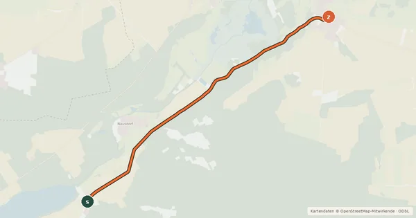 Kartenübersicht der Radroute Lenzen-Elbtalaue (08) - Karstädt (14)