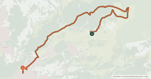 Kartenübersicht der Radroute Les Chaux - Taveyanne - Barboleuse
