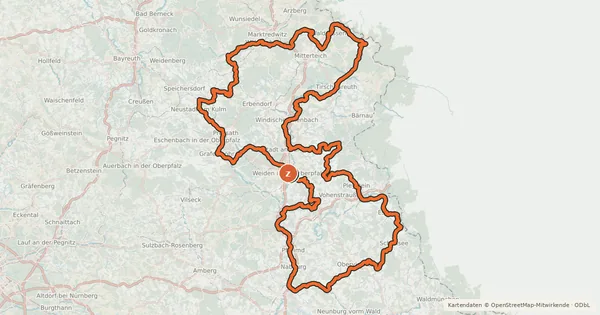 Kartenübersicht der Radroute Leuchtenberger Tour