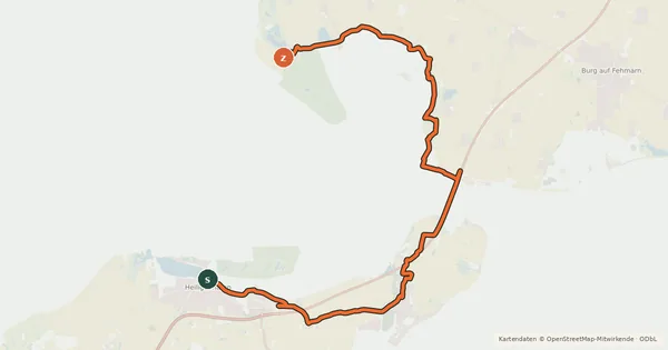 Kartenübersicht der Radroute Leuchtturmtour