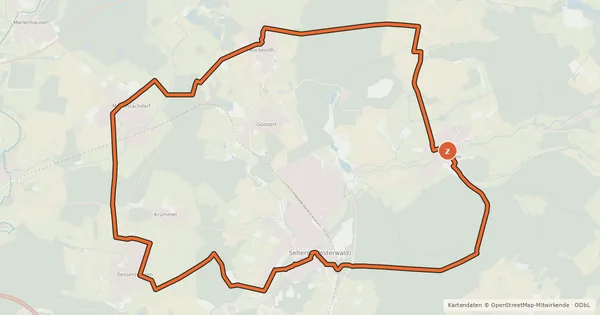 Kartenübersicht der Radroute Licht und Schatten rund um Selters