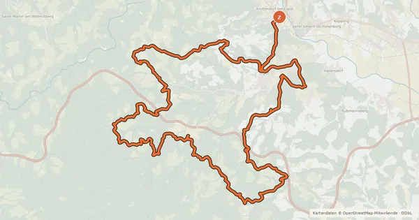 Kartenübersicht der Radroute Ligister Tour
