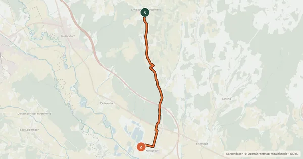 Kartenübersicht der Radroute Limbachradweg