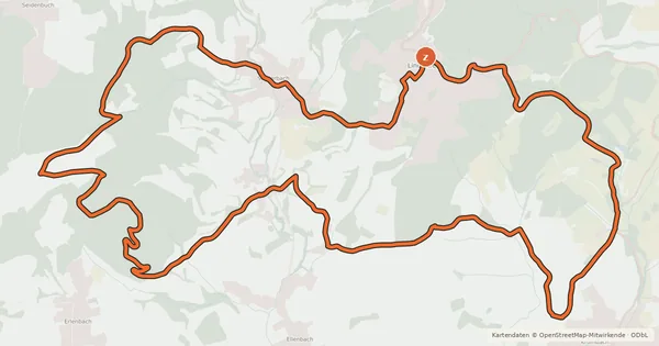 Kartenübersicht der Radroute Lindenfels 1