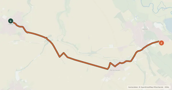 Kartenübersicht der Radroute Linnich (24) - Jülich (30)