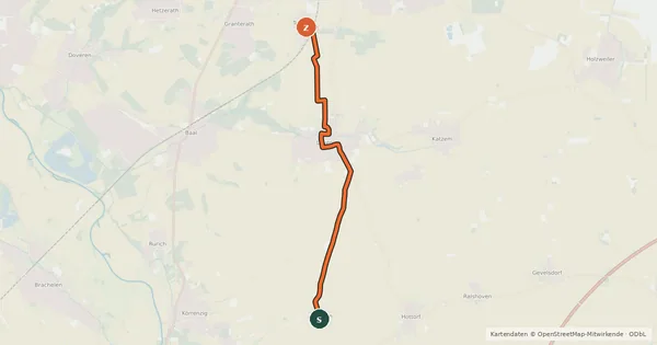 Kartenübersicht der Radroute Linnich (4) - Erkelenz (82)